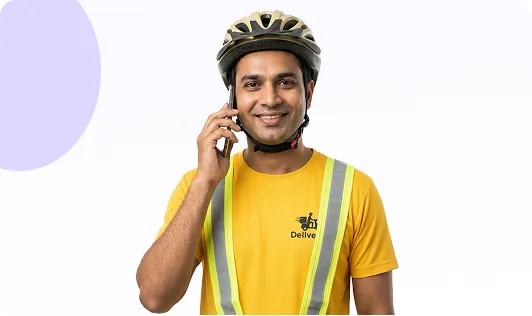 Image of Delivery Partner on Phone